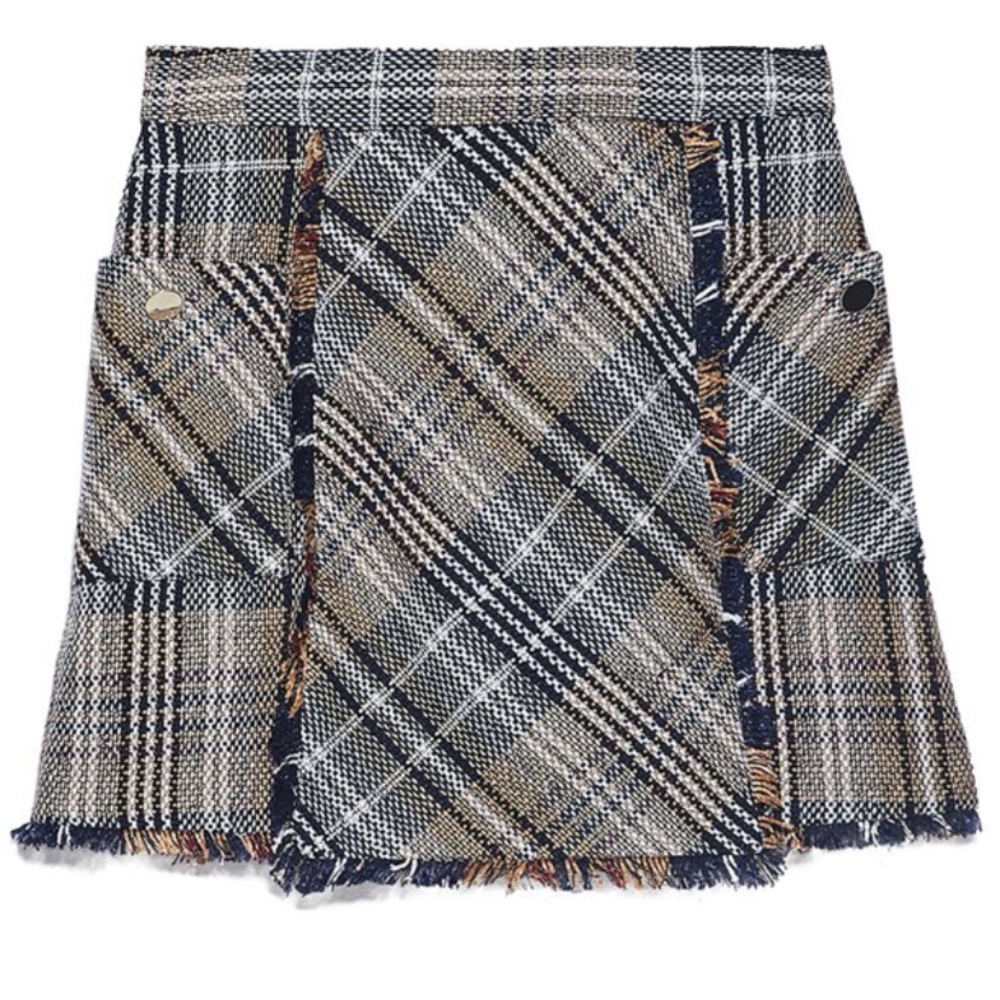 Zata plaid tweed skirt